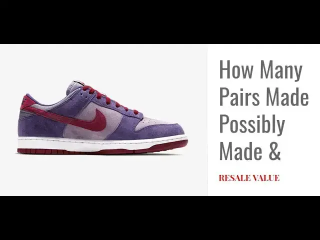 'Video thumbnail for Nike Dunk Low Plum CU1726-500 | How Many Pairs Possibly Made & Resale Value?'