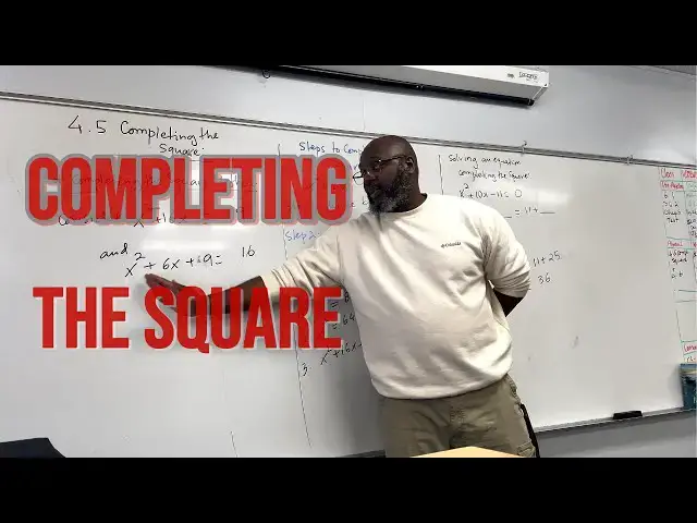 'Video thumbnail for How To Use The Complete The Square To Solve Quadratic Equations'