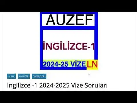 'Video thumbnail for İngilizce -1 Vize 2024-2025 Sınav Soruları'