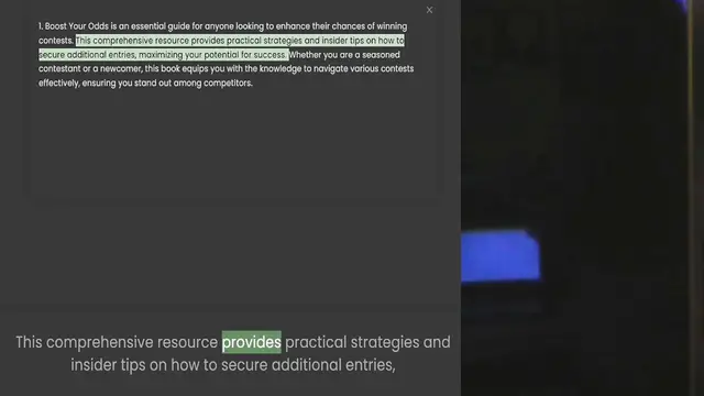 'Video thumbnail for 1. Boost Your Odds is an essential guide for anyone looking to enhance their chances of winning contests. This comprehensive resource provides practical strategies and insider tips on how to secure additional entries, maximizing your pote'