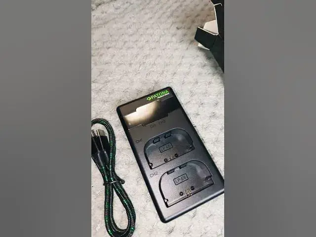 'Video thumbnail for #PATONA #LP-E6NH #LP-E6N LP-E6 - PD Performance Caricatore (max. 1500 mA)), USB-C Mini Dual LCD'