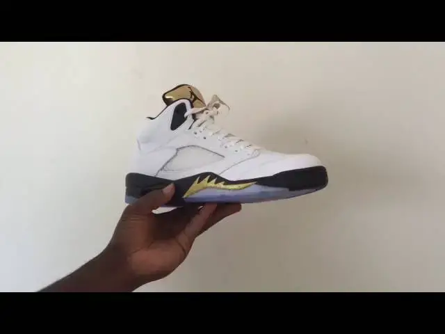 'Video thumbnail for Air Jordan 5 V Retro Olympic "Gold Medal" First Look'