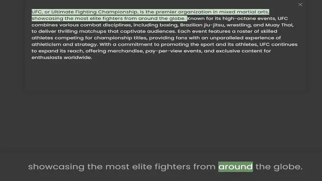 'Video thumbnail for UFC, or Ultimate Fighting Championship, is the premier organization in mixed martial arts, showcasing the most elite fighters from around the globe. Known for its high-octane events, UFC combines various combat disciplines, including boxi'