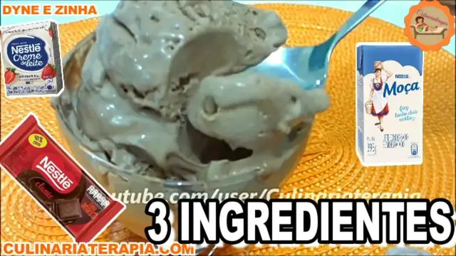 'Video thumbnail for Sorvete de Chocolate com 3 Ingredientes'