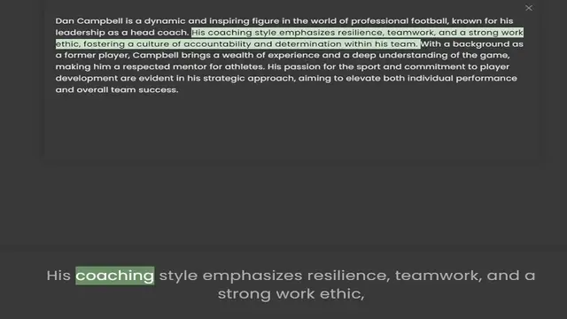 'Video thumbnail for Dan Campbell is a dynamic and inspiring figure in the world of professional football, known for his leadership as a head coach. His coaching style emphasizes resilience, teamwork, and a strong work ethic, fostering a culture of accountabi'
