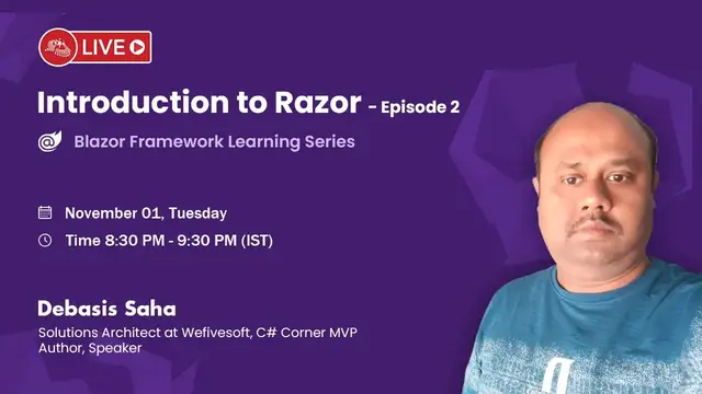 'Video thumbnail for Introduction to Razor - Blazor Framework Learning Series Ep. 2'