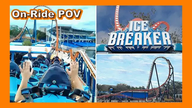 'Video thumbnail for Ice Breaker Roller Coaster at SeaWorld Orlando | On-Ride POV'
