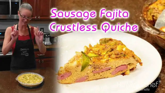 'Video thumbnail for Sausage Fajita Crustless Quiche | Dining In With Danielle'