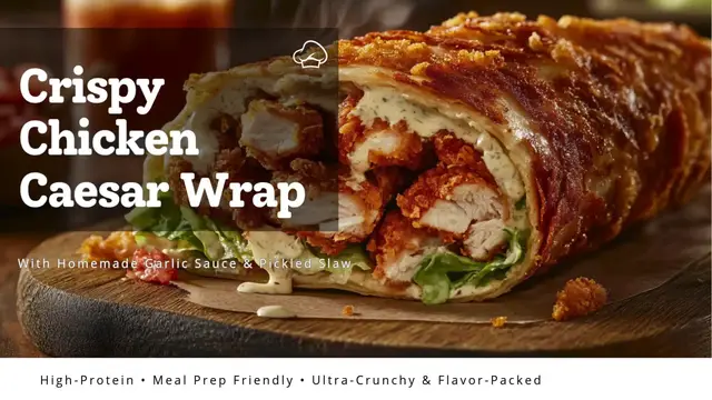 'Video thumbnail for Crispy Chicken Caesar Wrap | High-Protein, Low-Carb Meal for Weight Loss & Muscle Gain'