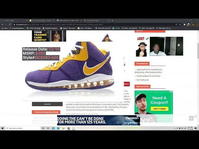 'Video thumbnail for Nike Lebron 8 Lakers QS ,How Many Pairs Possibly Released & Resell'