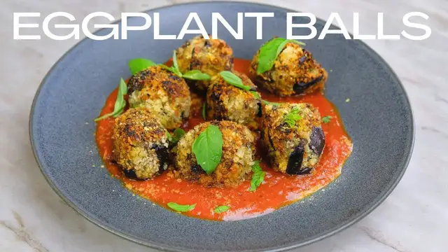 'Video thumbnail for Easy Vegan Eggplant Meatball Recipe'