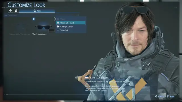 'Video thumbnail for Death Stranding 2 - Episode 1 Private Room: Use Sink: Customize Look: Sunglasses, Wear Hat Backwards'