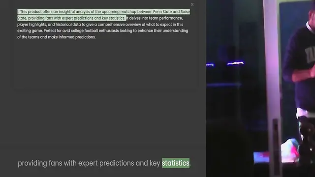 'Video thumbnail for 1. This product offers an insightful analysis of the upcoming matchup between Penn State and Boise State, providing fans with expert predictions and key statistics. It delves into team performance, player highlights, and historical data t'