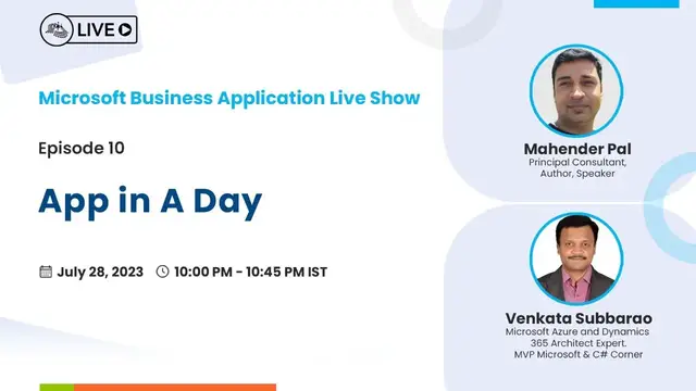 'Video thumbnail for App in A Day : Microsoft Business Applications Live Show – Ep. 10'