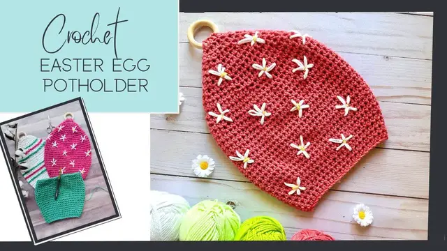 'Video thumbnail for Free Crochet Easter potholder pattern'