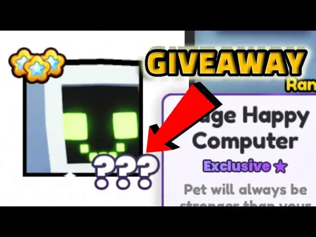 'Video thumbnail for TIME to giveaway *HUGE HAPPY COMPUTER* in Pet Simulator 99 #petsim99 #roblox'