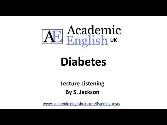 'Video thumbnail for Diabetes Academic Lecture EXAMPLE'