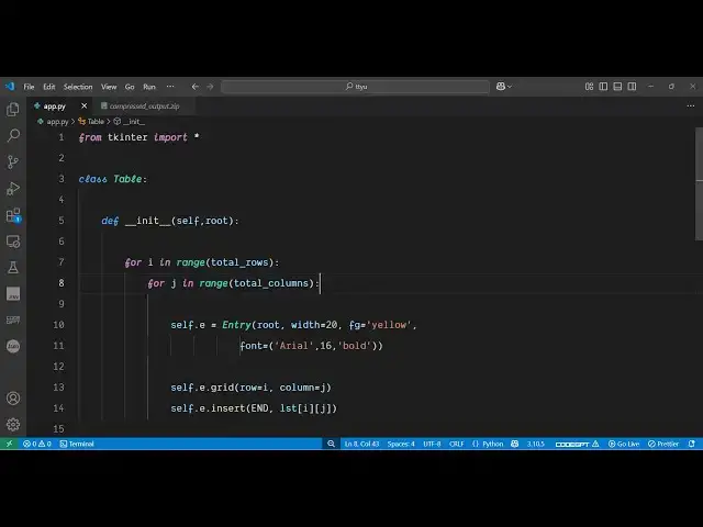 'Video thumbnail for Python 3 Tkinter Data Entry Widget to Display User Data in Colorful Table GUI Desktop App'