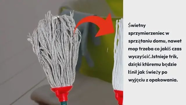 'Video thumbnail for Brudny mop, domowy trik, dzięki któremu w 5 minut znów będzie wyglądał jak nowy'