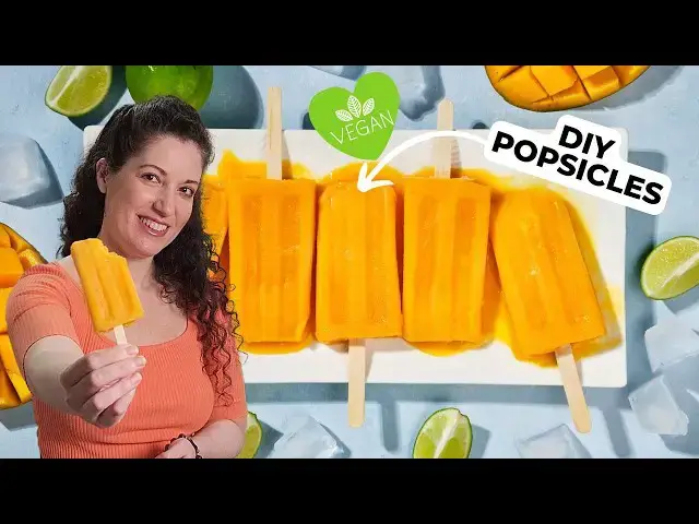 'Video thumbnail for Easy Mango Lime Popsicles #recipe #plantbased #popsicle'