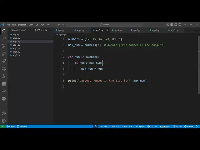 'Video thumbnail for Python 3 Program to Find the Largest Number in the Array or List of Numbers Tutorial For Beginners'