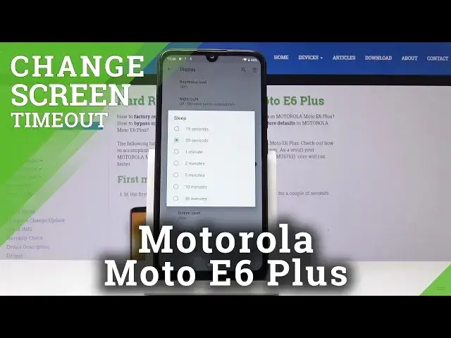 'Video thumbnail for How to Set Up Screen Timeout in Motorola Moto E6 Plus - Sleep Time Configuration'
