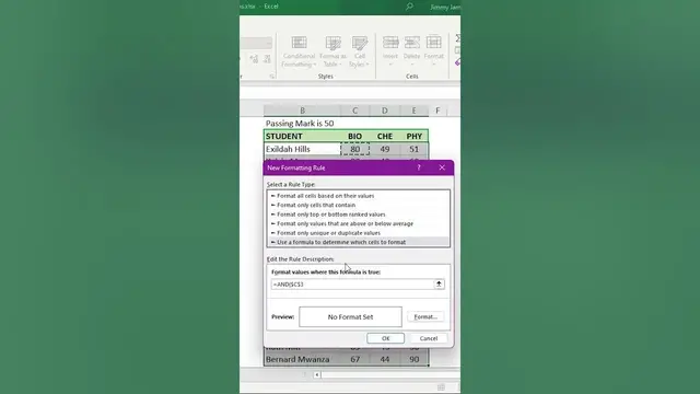 'Video thumbnail for Conditional Formatting with AND Function'