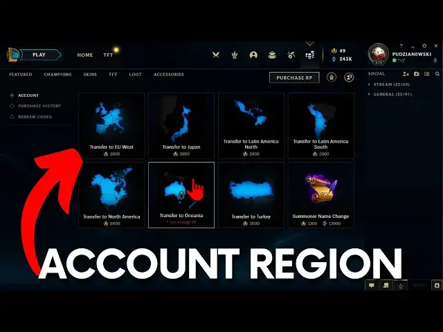 'Video thumbnail for How to Change Region in League of Legends - Move Account to other Region in LOL'