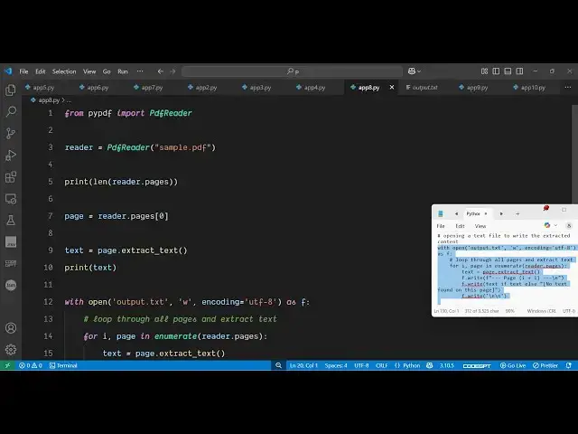 'Video thumbnail for Python 3 pypdf Script to Extract Text From PDF Document and Save it as TXT File'