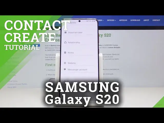 'Video thumbnail for How to Add New Contact in Samsung Galaxy S20 - Create Contact'