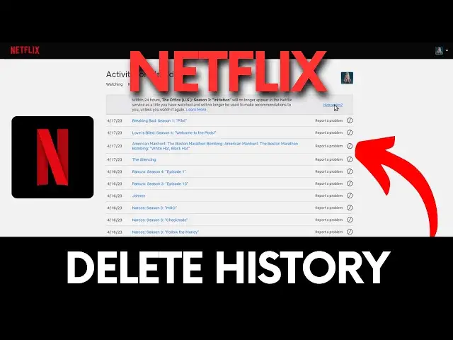 'Video thumbnail for How to Delete Netflix History - Hide Viewing History #netflix'