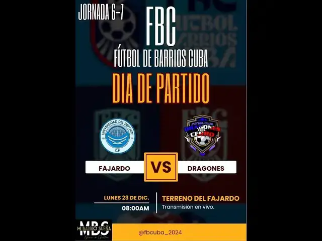 'Video thumbnail for Fajardo VS Dragones del Cerro (Partido 43) - #futboldebarrioscuba'