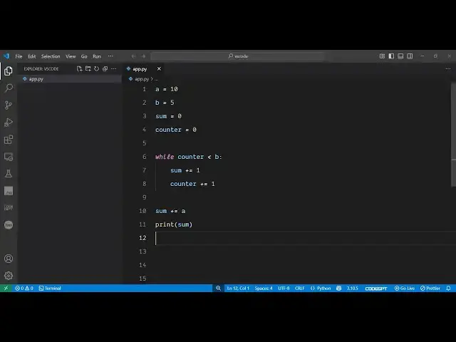 'Video thumbnail for Python 3 Program to Add Two Numbers Using While Loop in Terminal Tutorial For Complete Beginners'