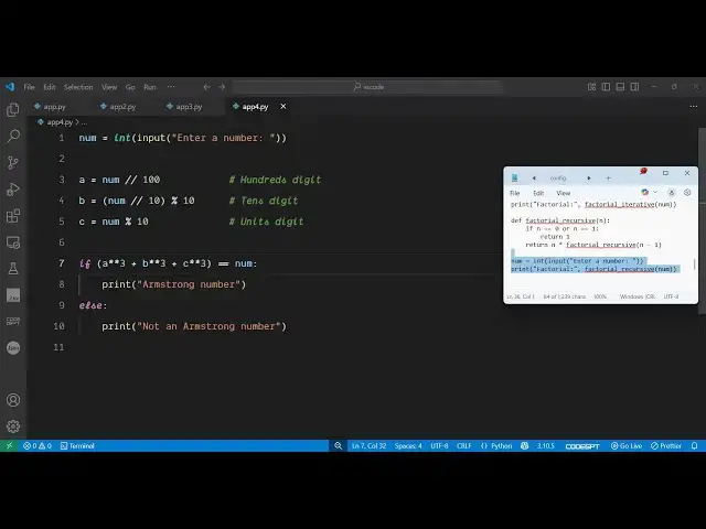 'Video thumbnail for Python 3 Program to Check Whether the Number is Armstrong Number or Not Tutorial For Beginners'