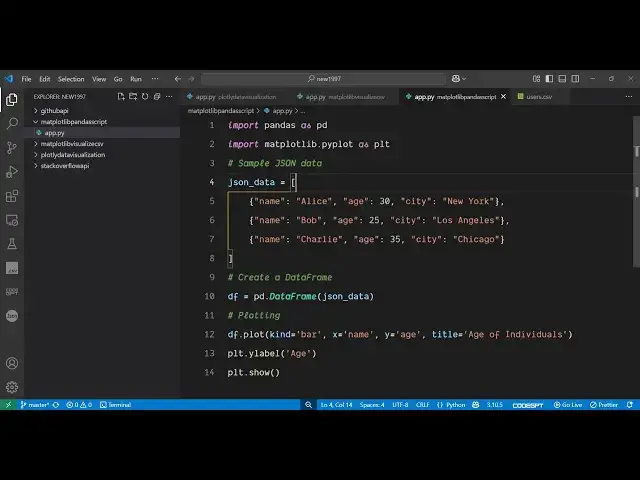 'Video thumbnail for Python 3 Matplotlib & Pandas Script to Plot JSON DataFrames as Interactive Charts as PNG Images'