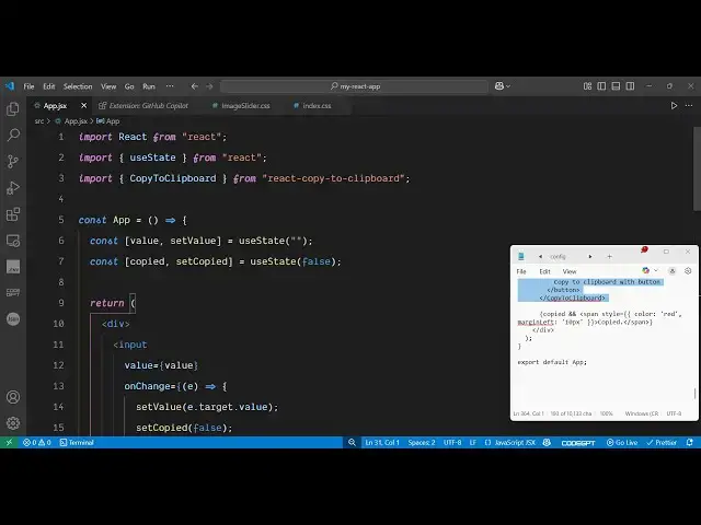 'Video thumbnail for Build a React.js Copy to Clipboard Component Using react-copy-to-clipboard Library in Browser'