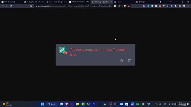 'Video thumbnail for How To Fix ChatGPT Too Many Requests In 1 Hour, Try Again Later'