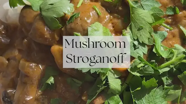 'Video thumbnail for Mushroom Stroganoff'