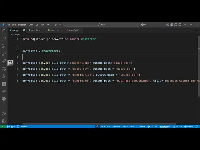 'Video thumbnail for How to Convert Image, CSV, Excel & Markdown to PDF with Python Using pdfitdown Library Full Tutorial'