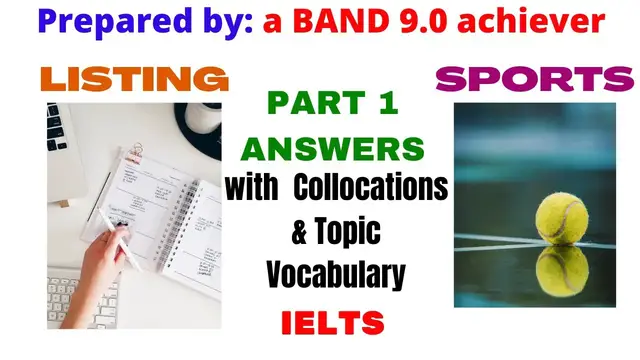 'Video thumbnail for MAKING A LIST & SPORTS IELTS SPEAKING Part 1 RECENT TOPICS | BAND 9.0'
