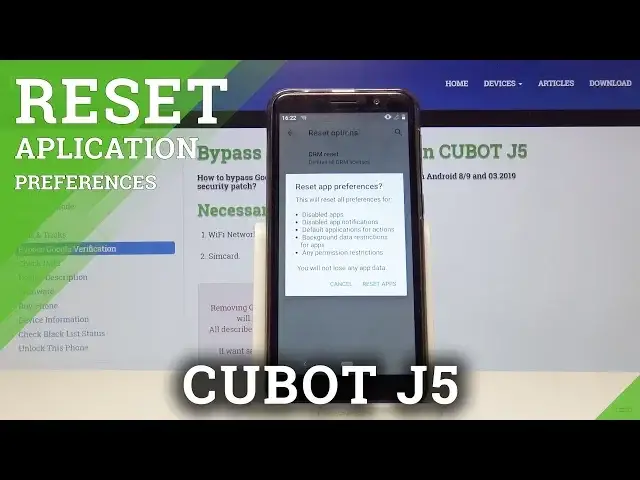 'Video thumbnail for How to Reset App Preferences in CUBOT J5 - Restore Default Setup'