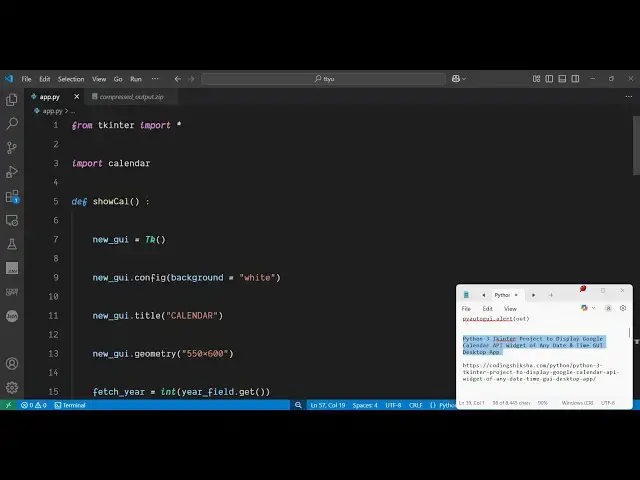 'Video thumbnail for Python 3 Tkinter Project to Display Google Calendar API Widget of Any Date & Time GUI Desktop App'