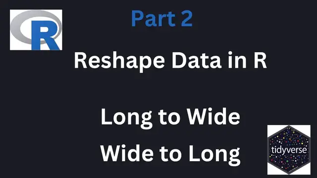 'Video thumbnail for Reshape data in R Part 2 | Long to Wide form | Wide to Long Form'