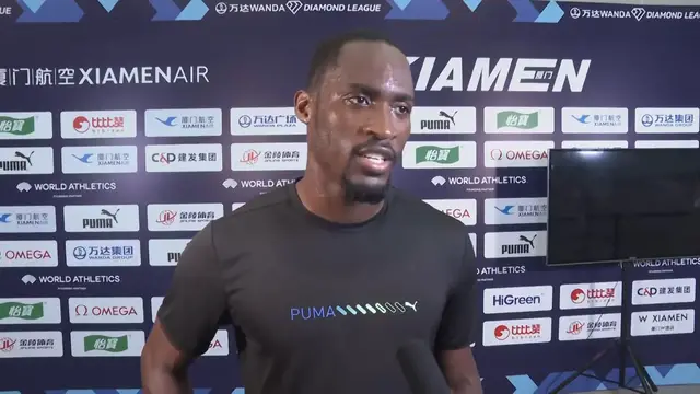 'Video thumbnail for WOW! Hansle Parchment runs 12.96 at Xiamen Diamond League'