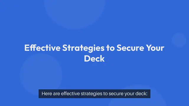 'Video thumbnail for How To Secure Your Homes Deck'