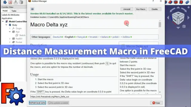 'Video thumbnail for Distance Measurement Macro in FreeCAD | FreeCAD Tutorial | FreeCAD Macro | Mechnexus |'