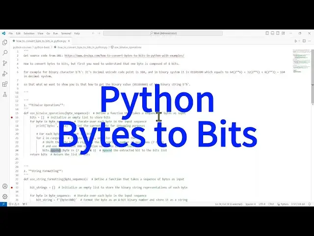 'Video thumbnail for How To Convert Bytes To Bits In Python With Examples'