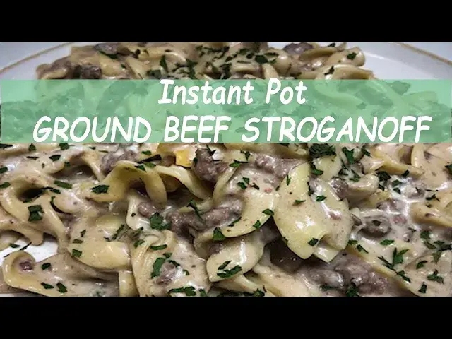 'Video thumbnail for INSTANT POT GROUND BEEF STROGANOFF | SIMPLE  EASY  DELICIOUS'