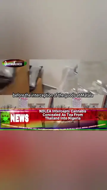 'Video thumbnail for NDLEA Intercepts Cannabis Concealed As Tea From Thailand Into Nigeria '