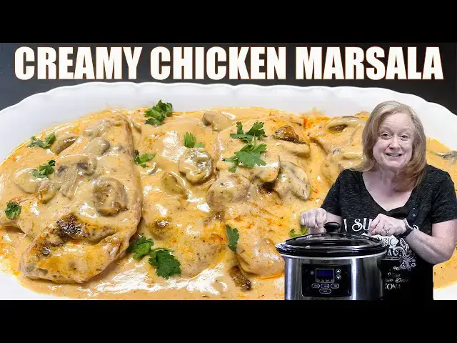 'Video thumbnail for SLOW COOKER CREAMY CHICKEN MARSALA Restaurant Quality at Home'